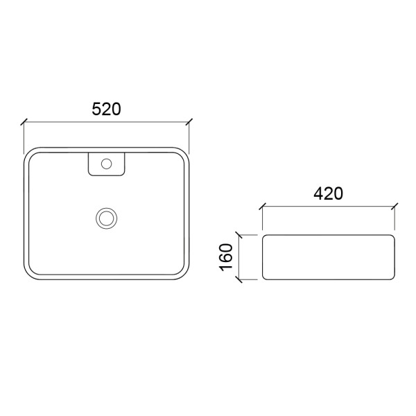 Раковина накладная Wesnaart Kubus 52х42 белая (3011-KUB13) Раковина накладная Wesnaart Kubus 52х42 белая (3011-KUB13)