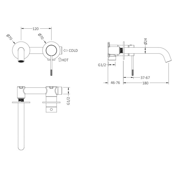 Смеситель для раковины Timo Saona встраиваемый никель (2372/13SM)