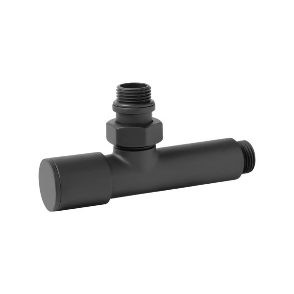 Вентиль запорный для полотенцесушителя Vieir 1/2"x1/2" НН черный (VR2033-C)