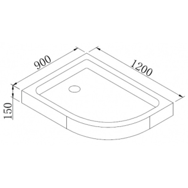 Душевой поддон Cezares Tray 120х90 R (TRAY-A-RH-120/90-550-15-W-R)