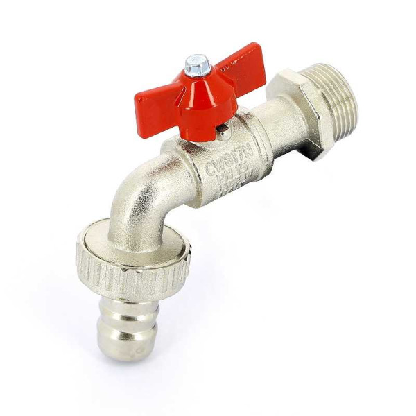 Кран Itap 3/4" шаровый сливной со штуцером (красная бабочка) (1680034)