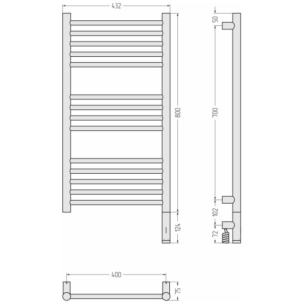 Полотенцесушитель электрический Сунержа Богема 3.1 прямая 800x400 провод справа матовый чёрный (31-6005-8040) Полотенцесушитель электрический Сунержа Богема 3.1 прямая 800x400 провод справа матовый чёрный (31-6005-8040)