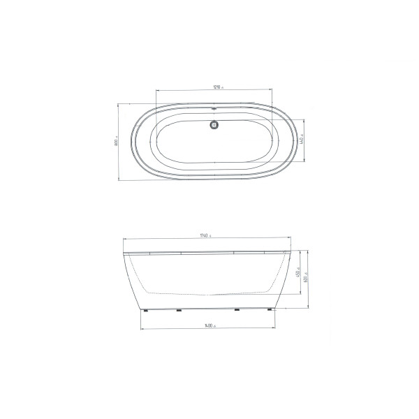 Ванна акриловая Aima Tondo 174*80