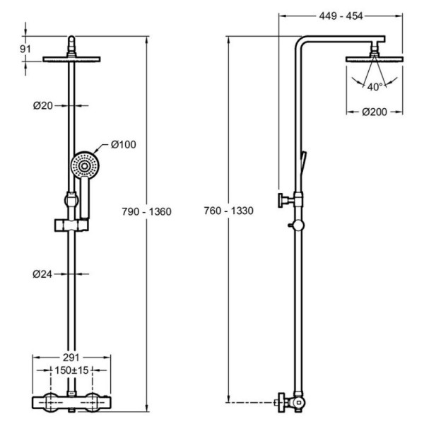 Душевая система Jacob Delafon Marcel хром (E25084-CP)