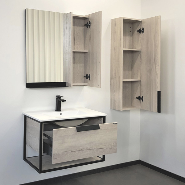 Тумба подвесная Comforty Бильбао 755x520x465 серый шелк матовый с раковиной (00-00001411) Тумба подвесная Comforty Бильбао 755x520x465 серый шелк матовый с раковиной (00-00001411)