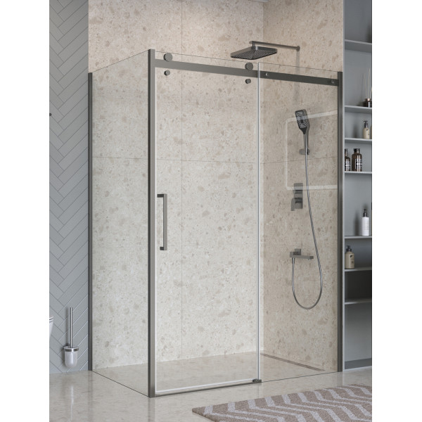 Душевой уголок BelBagno Marino 150x80x195 стекло прозрачное, профиль оружейная сталь матовая (MARINO-2-AH-1-150/80-C-GM) Душевой уголок BelBagno Marino 150x80x195 стекло прозрачное, профиль оружейная сталь матовая (MARINO-2-AH-1-150/80-C-GM)