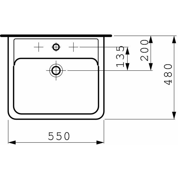 Раковина подвесная Laufen Pro A 550х480 (8.1895.1.000.104.1)