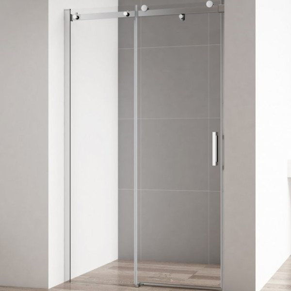 Душевая перегородка Cezares Stylus-soft 150x195 стекло прозрачное, профиль хром (STYLUS-SOFT-BF-1-150-C-Cr)