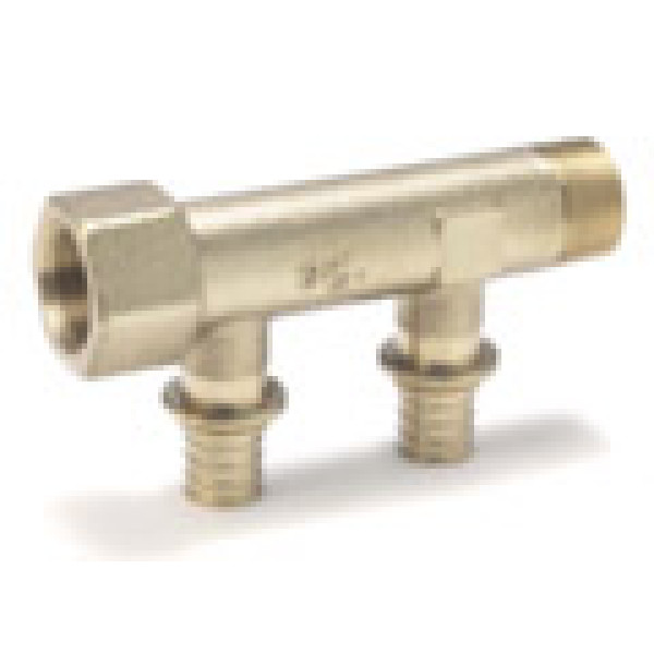 Коллектор 2 отв. 20*3/4" Rautitan MX (латунь)