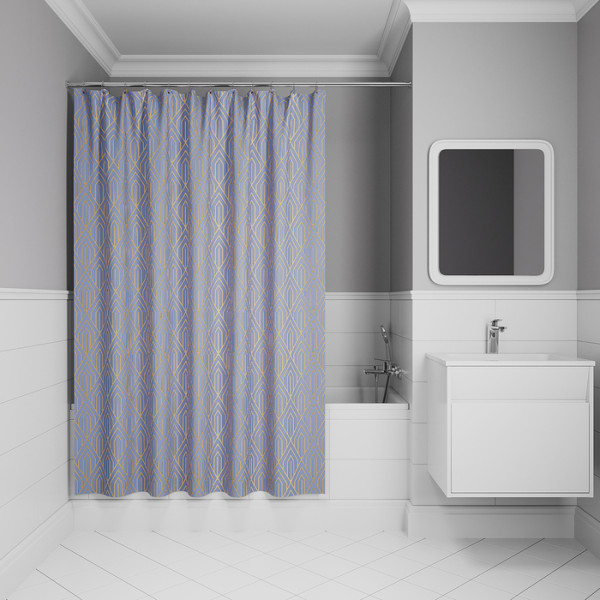 Шторка для ванны текстиль Iddis 200x180 полиэстер фиолетовый (BG02P18i11)