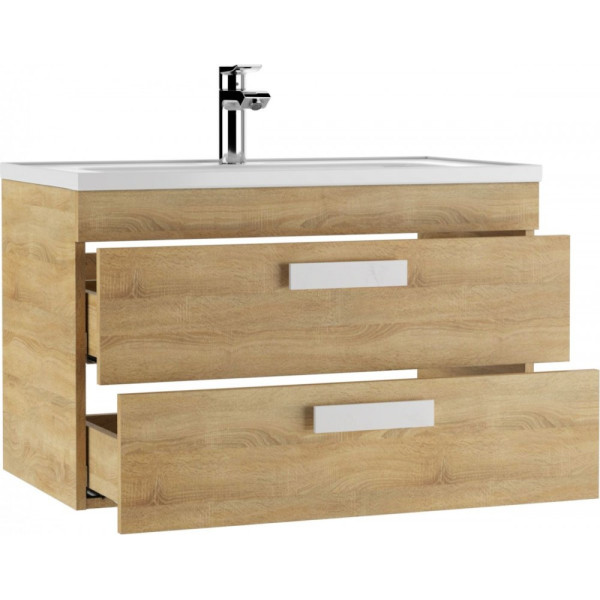 Тумба подвесная под умывальник Absolute 80 Polli с двумя ящиками В2 Домино (DP6302T)