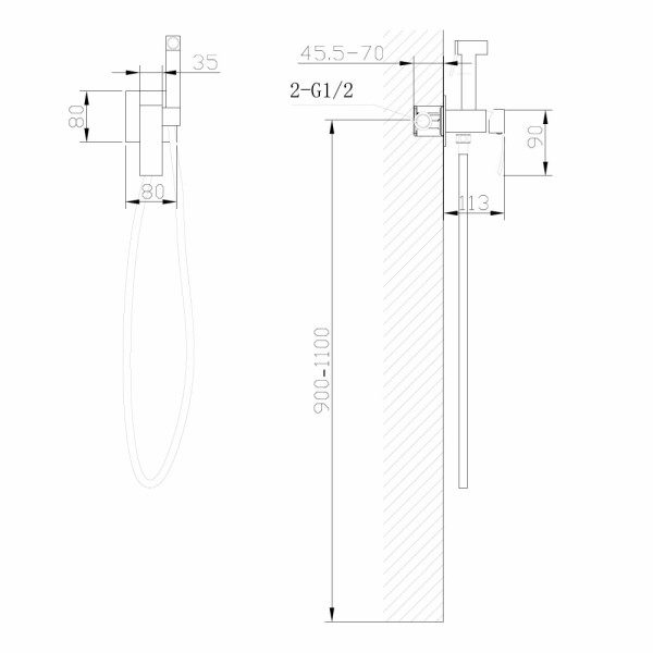 Смеситель с гигиеническим душем Abber Wasserfall Золотой (AF8625G)