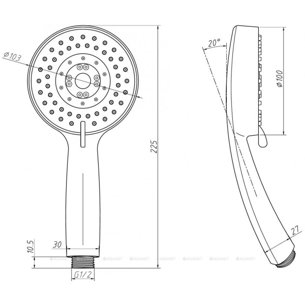 Душевая лейка Aquanet Round хром (AF210-81R-S)