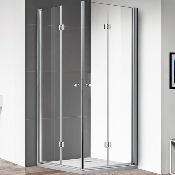 Душевой уголок Cezares Eco 90x90x195 стекло прозрачное, профиль хром (ECO-O-AS-2-90-C-Cr)