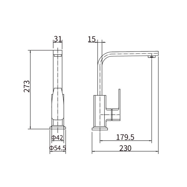 Смеситель для кухни Fashun чёрный (A54010-7)