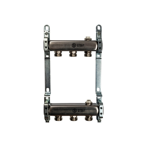 Коллекторная группа 3 отвода 1"x3/4"(18)EK для радиаторной разводки Stout (нерж.сталь) (SMS-0923-000003) Коллекторная группа 3 отвода 1"x3/4"(18)EK для радиаторной разводки Stout (нерж.сталь) (SMS-0923-000003)