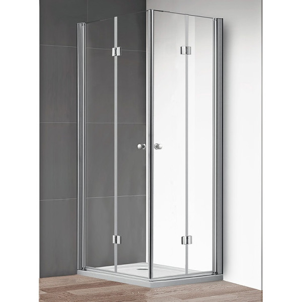 Душевой уголок Cezares Eco 80x100x195 стекло прозрачное, профиль хром (ECO-O-ASH-2-80/100-C-Cr)