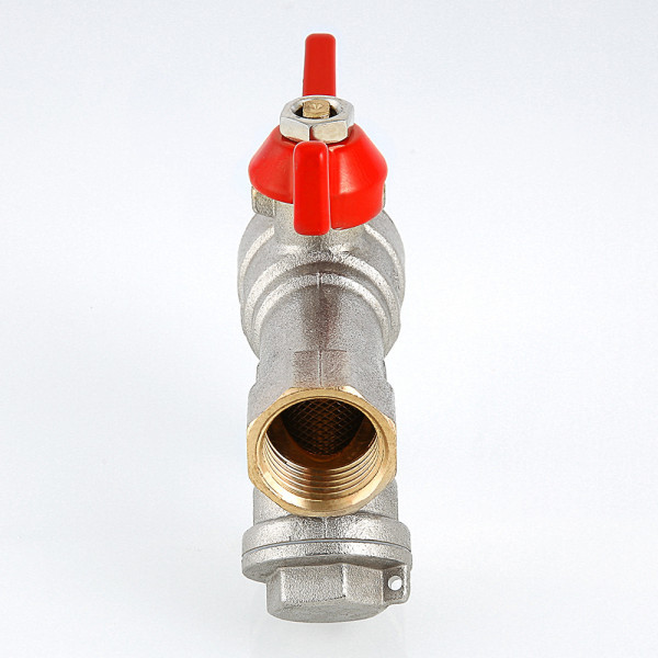 Кран 1/2" ВВ шаровый со встроенным фильтром Valtec Combi (красная бабочка) VT.293.N.04 Кран 1/2" ВВ шаровый со встроенным фильтром Valtec Combi (красная бабочка) VT.293.N.04