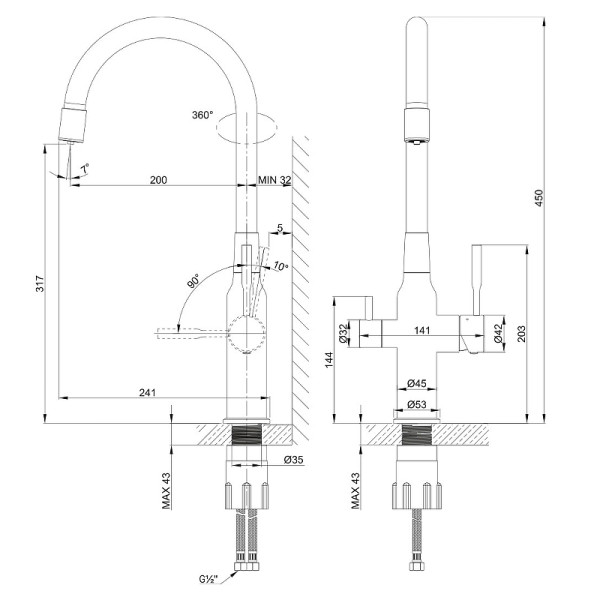 Смеситель для кухни Lemark Expert хром/белый (LM5083S-White)