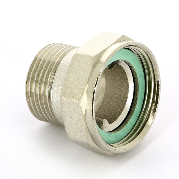 Сгон с накидной гайкой 1"х1 1/4" с плоской прокладкой Uni-Fitt IT (никель) 624N4500