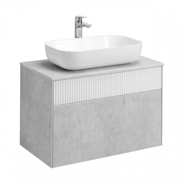 Тумба подвесная Aquaton Марбл 460x800x530 белый, слэйт (1.A276.2.01M.H4C.0)