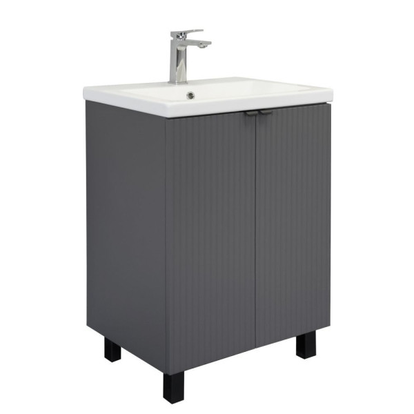 Тумба напольная Comforty Клеон 600x850x450 дуб дымчатый матовый с раковиной (00-00019240) Тумба напольная Comforty Клеон 600x850x450 дуб дымчатый матовый с раковиной (00-00019240)