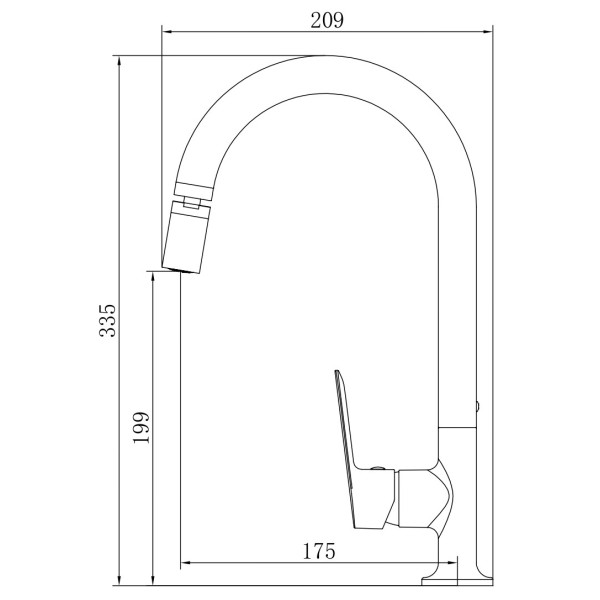 Смеситель для кухни Voda Shore Black черный (SHR519BAR) Смеситель для кухни Voda Shore Black черный (SHR519BAR)