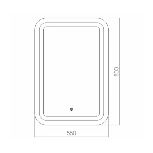 Зеркало Azario Мальта-3 550х800 c подсветкой и диммером, сенсор выкл+подогрев+часы (ФР-00001216)