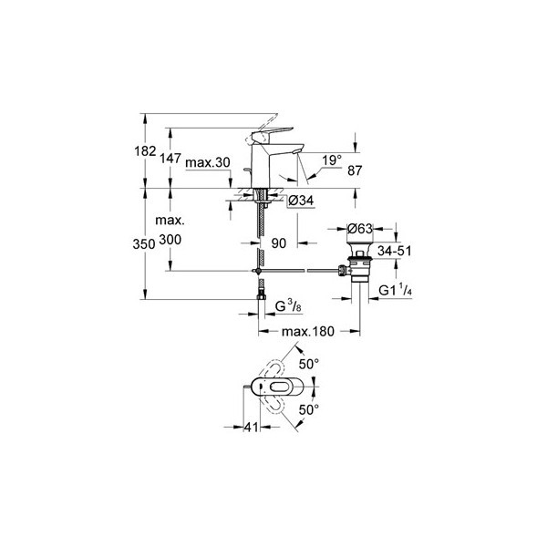 Смеситель для раковины Grohe Bauloop (23337000)