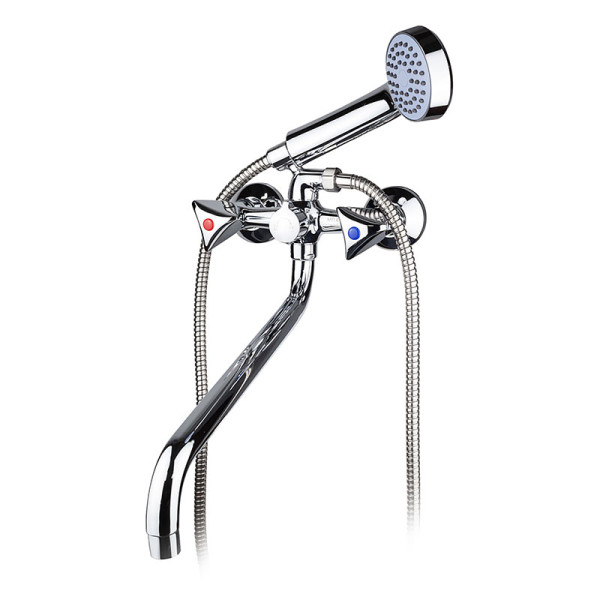 Смеситель для ванны и душа Melodia Lucia резина, с душевым гарнитуром, хром (MDV32241)