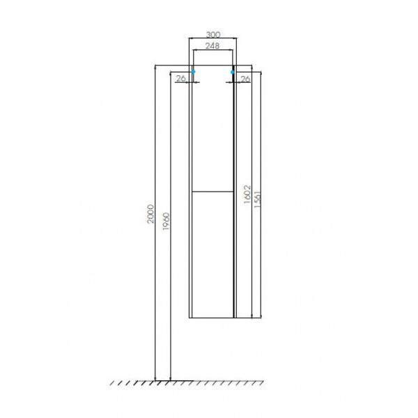Пенал подвесной Aquaton Йорк 300x230x1602 белый глянец, ясень фабрик (1.A171.2.03Y.OAV.0)