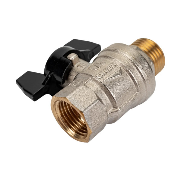 Кран шаровой Elsen 1/2"НВ Strong T черная бабочка, латунь (EV12.2201)