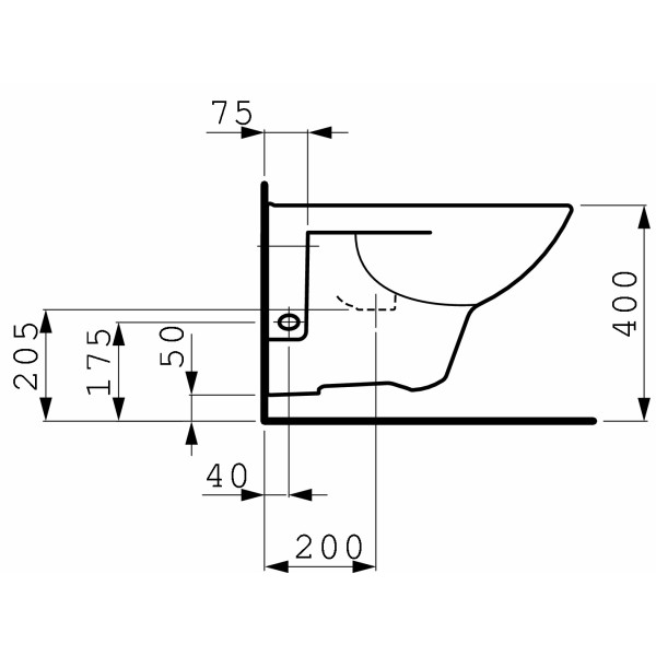 Биде подвесное Laufen Pro 560х360х400  (8.3095.1.000.304.1)