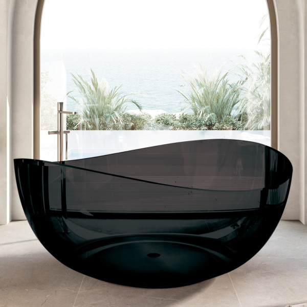 Ванна из полиэфирной смолы Abber Kristall 150x150x64,6 черная (AT9705Onyx)