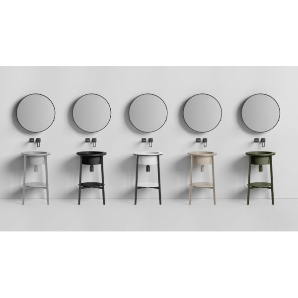 Раковина с консолью Аbber Bequem 50x50x85 черная матовая (AC2130MB)