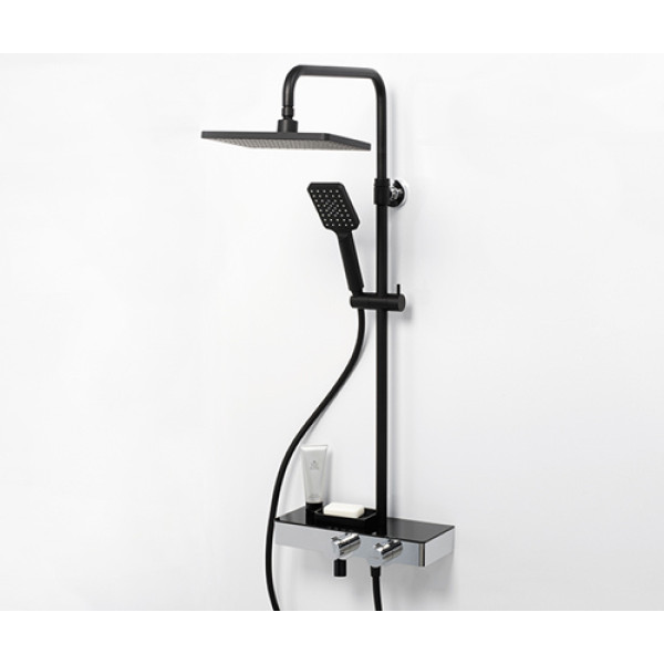 Душевая система WasserKRAFT черный матовый / хром глянцевый (A11401)