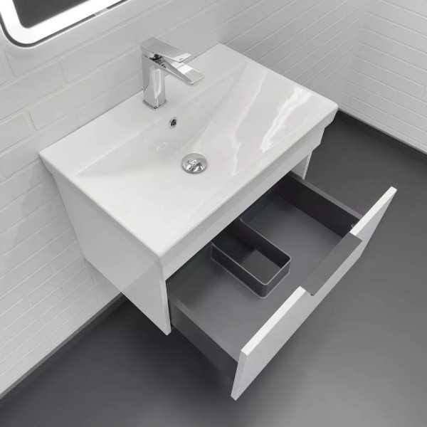 Тумба подвесная Comforty Кама 600x395x460 белый глянцевый (00-00018655)