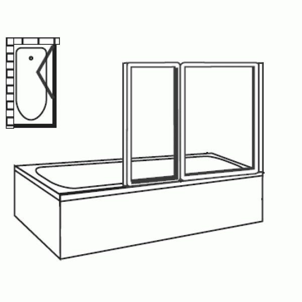 Душевая шторка на ванну Ravak Supernova VS2-105 105х140 стекло transparent, профиль белый (796M0100Z1)
