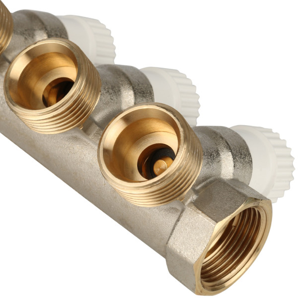 Коллектор 3 отвода регулируемый 3/4"x1/2"(16) Stout (никель) (SMB-6851-341203)