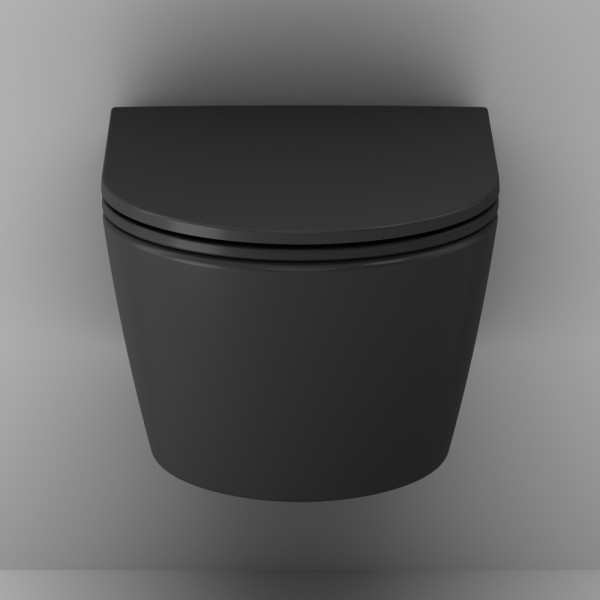 Унитаз подвесной AM.PM Func 49 см FlashClean с сиденьем микролифт черный матовый (C8F1700MBSC)