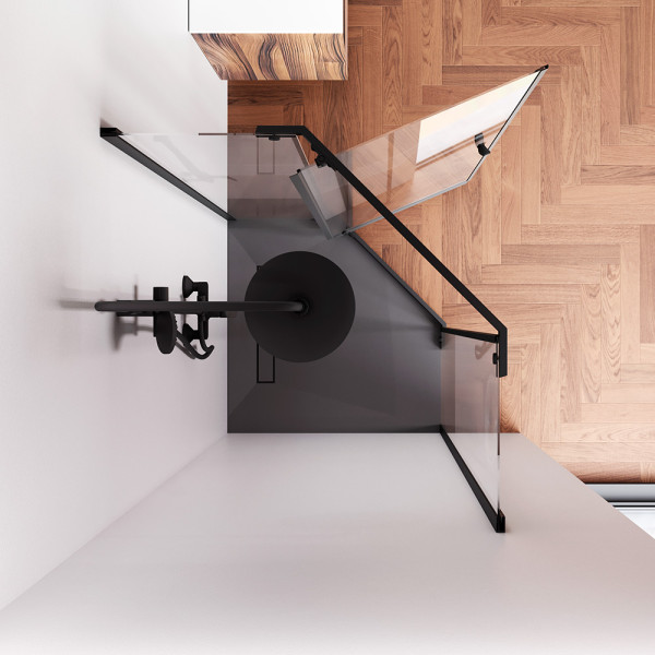 Душевой уголок AM.PM Sunny 88x88x195 стекло прозрачное, профиль черный матовый (W87G-405-9090-BT) Душевой уголок AM.PM Sunny 88x88x195 стекло прозрачное, профиль черный матовый (W87G-405-9090-BT)