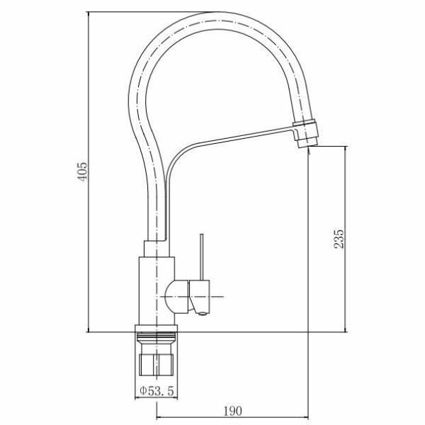 Смеситель для кухни Fashun с гибким изливом сатин/чёрный (A54012-7)