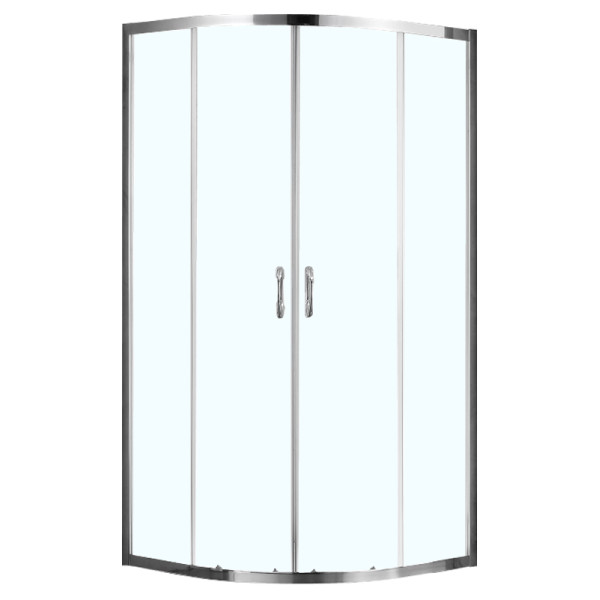 Душевое ограждение Azario Milton 100х100х200 полукруглое стекло прозрачное профиль серебро (AZ-ND2142 100)