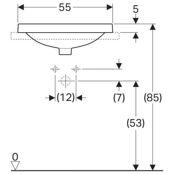 Раковина встраиваемая Geberit VariForm 55х40 без отверстием под смеситель, без отверстием перелива, белая (500.738.01.2) Раковина встраиваемая Geberit VariForm 55х40 без отверстием под смеситель, без отверстием перелива, белая (500.738.01.2)