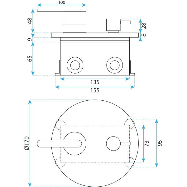 Душевая система Rea Ontario + Box Nikiel (REA-P5503)