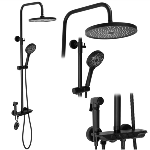 Душевая система на четыре режима Rea Max Black mat (REA-P6615)