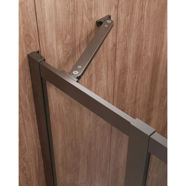 Душевой уголок Cezares Molveno 110x110x195 стекло прозрачное, профиль оружейная сталь (MOLVENO-R-22-90+20-C-GM-IV)