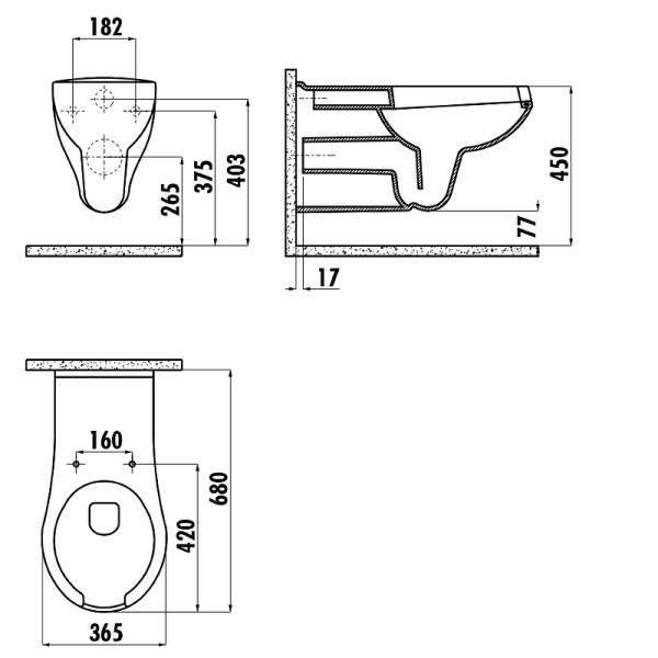 Унитаз подвесной с биде Creavit 68x68x45 белый (BD320-00CB00E-0000)