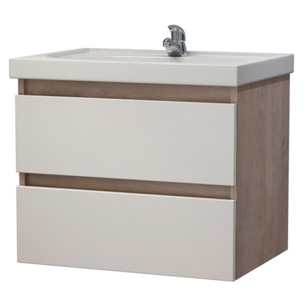 Тумба подвесная Melodia Модерн 60 (Фостер 60) DB2 56,5x47 белая/дуб Бардолино (MFR79612WB)