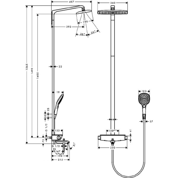 Система душевая Hansgrohe Raindance Select Showerpipe 360 (27113000) Система душевая Hansgrohe Raindance Select Showerpipe 360 (27113000)